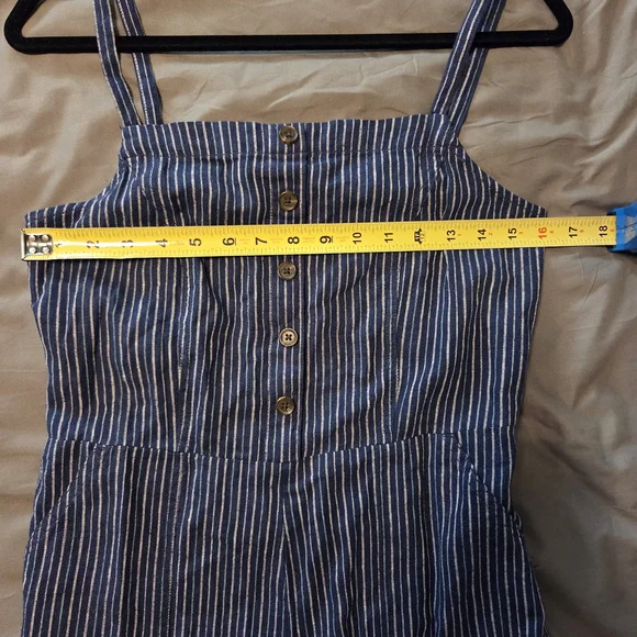 Old Navy Navy Pinstripe Jumpsuit - Picture 6 of 9